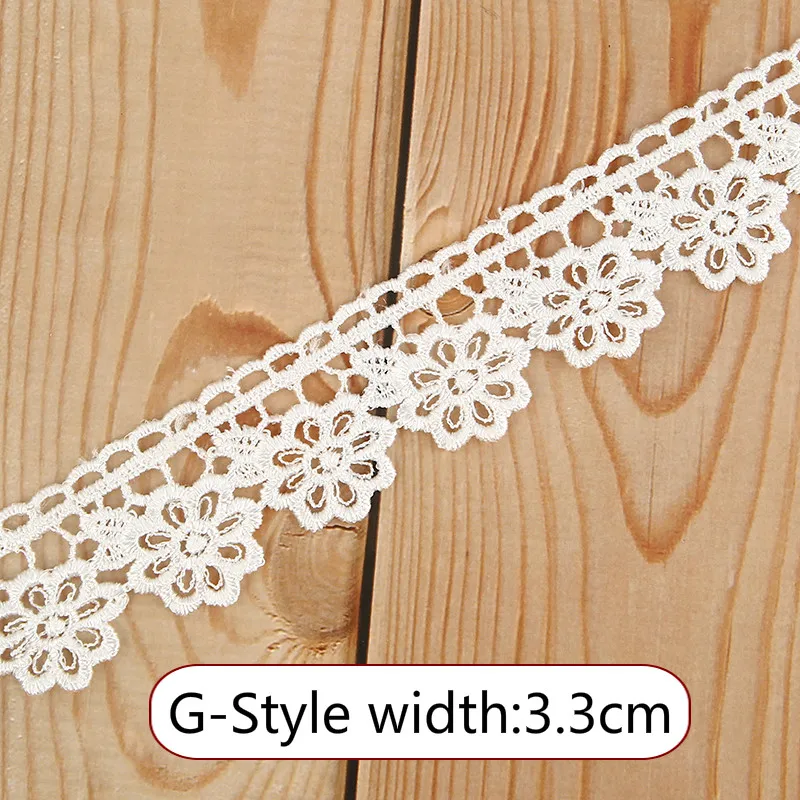 G-Style Белая кружевная обшивка Ткань DIY вышитая для шитья украшения атласные кружевные ленты материал по метрам для рукоделия ассорти - Цвет: G-Style