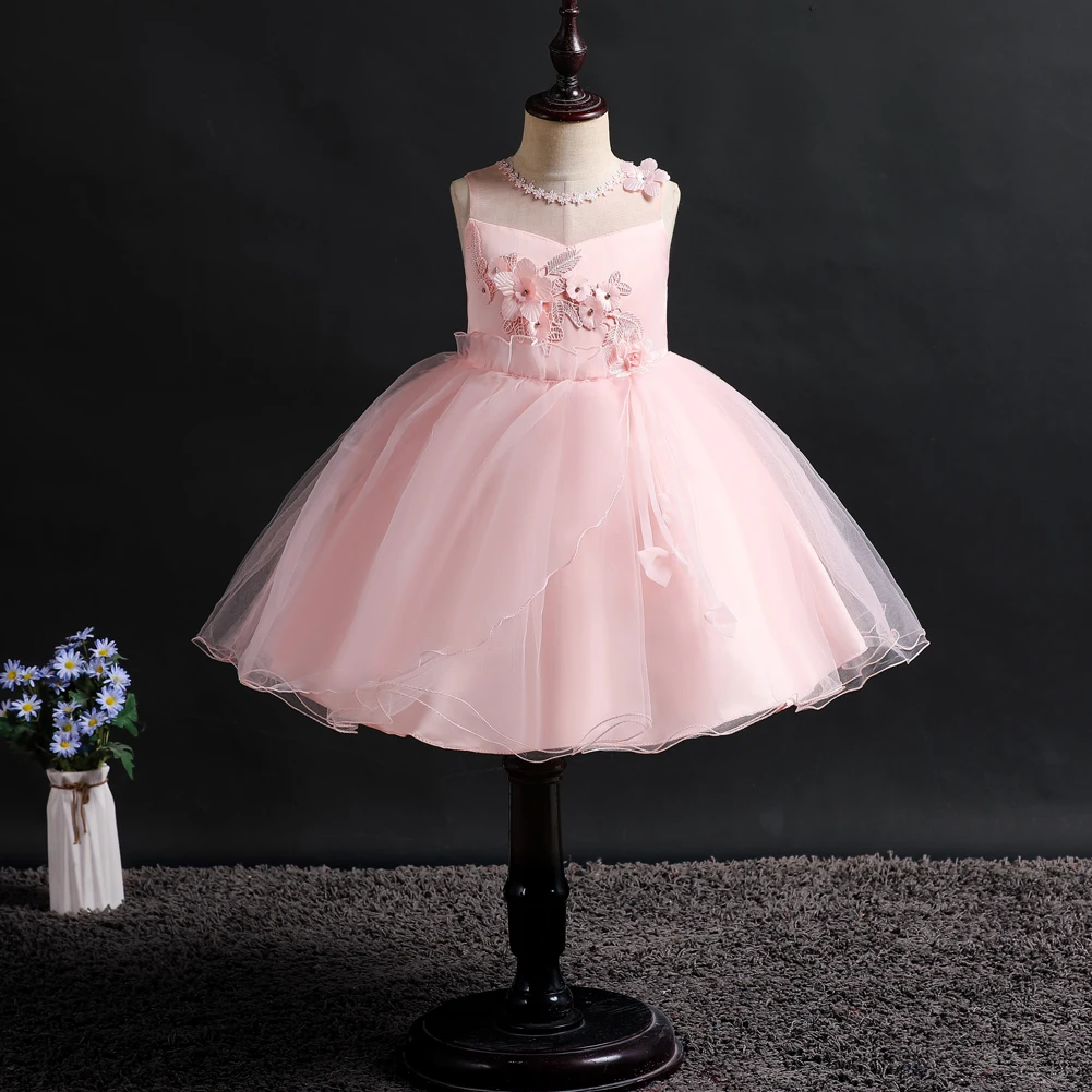 Новое Детское платье для девочек одежда маленьких малышей принцессы на свадьбу