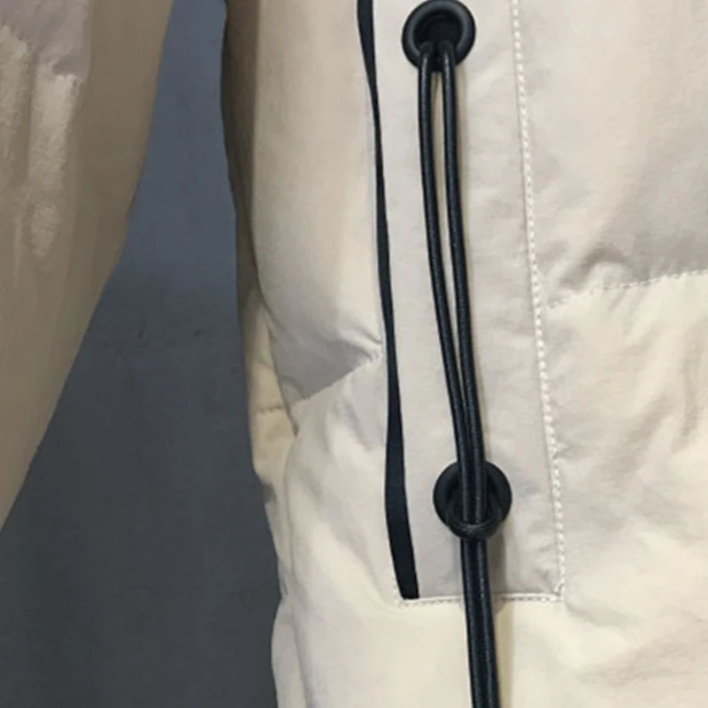 Женские зимние сапоги Новинка Теплый белый пуховик на утином пуху с воротником