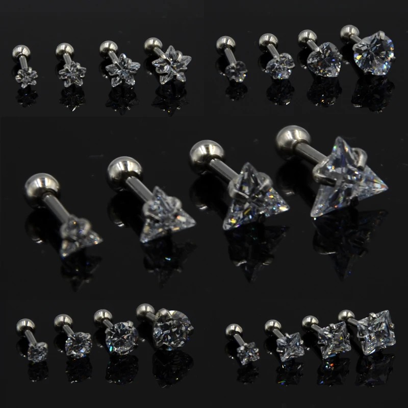 Серьги-гвоздики Спиральные серьги ушной хрящ 4 шт. | Украшения и аксессуары