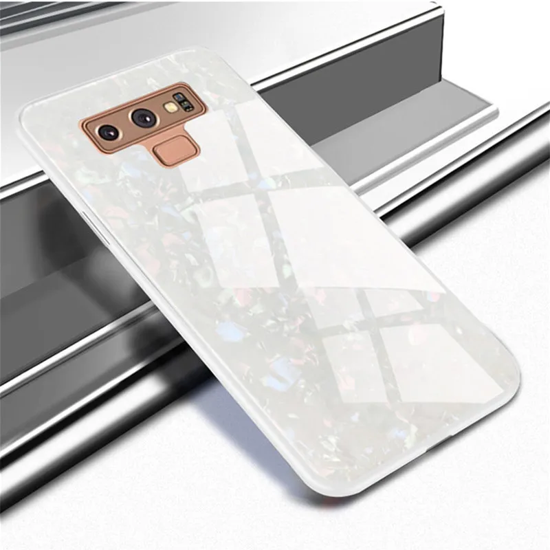 For Samsung S10 Plus Lite Note 8 Note9 Luxury Shell Tempered Glass Case Sansung S8 S9 S8Plus S9Plus Back Cover Capas |