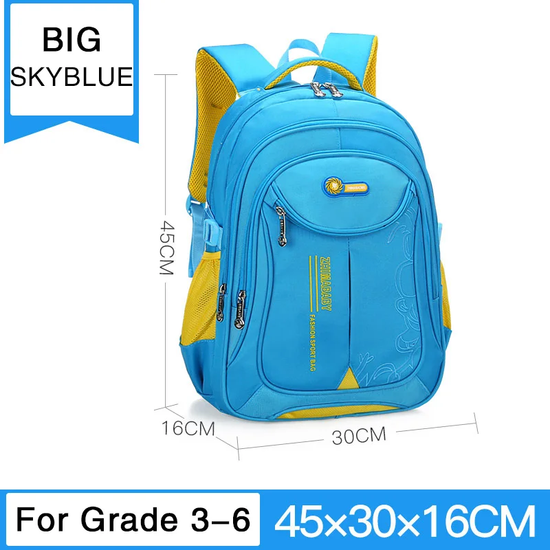 Big-Skyblue Водонепроницаемые детские школьные сумки для девочек и мальчиков; детский Ранец; ортопедический рюкзак; школьные сумки; рюкзак для начальной школы; Mochilas Infantil - Цвет: Big-Skyblue
