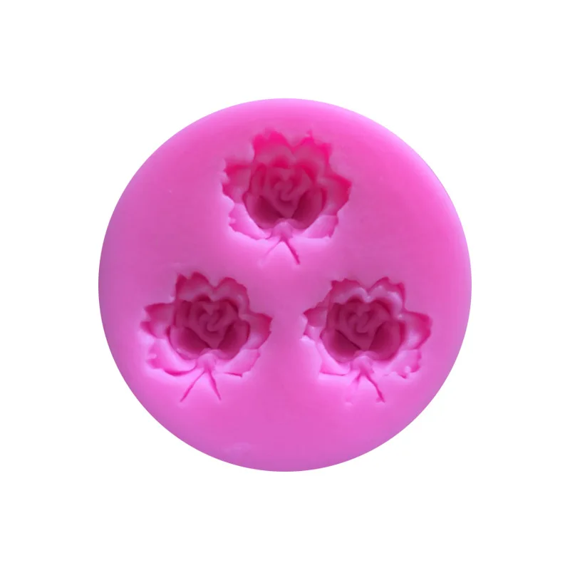 1 pcSilicone Gumpaste 3 отверстия DIY силиконовый лепесток цветка розы шоколадная помадка для конфет форма для мыла или выпечки инструменты для украшения