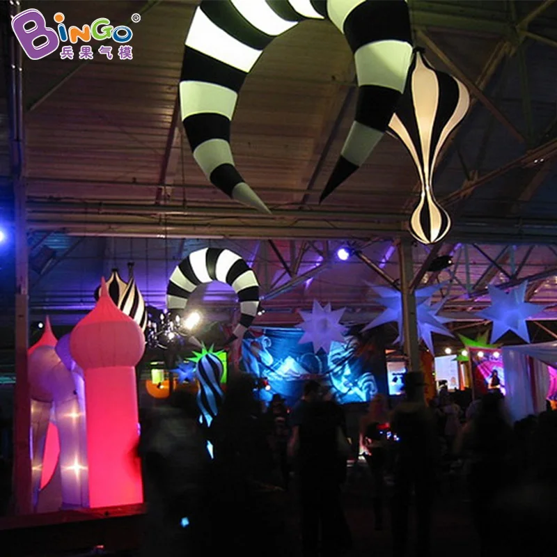 値段 Led照明5フィート/6ftインフレータブル装飾ぶら下げスパイラル形状ライト素敵なウェディングパーティーステージ装飾