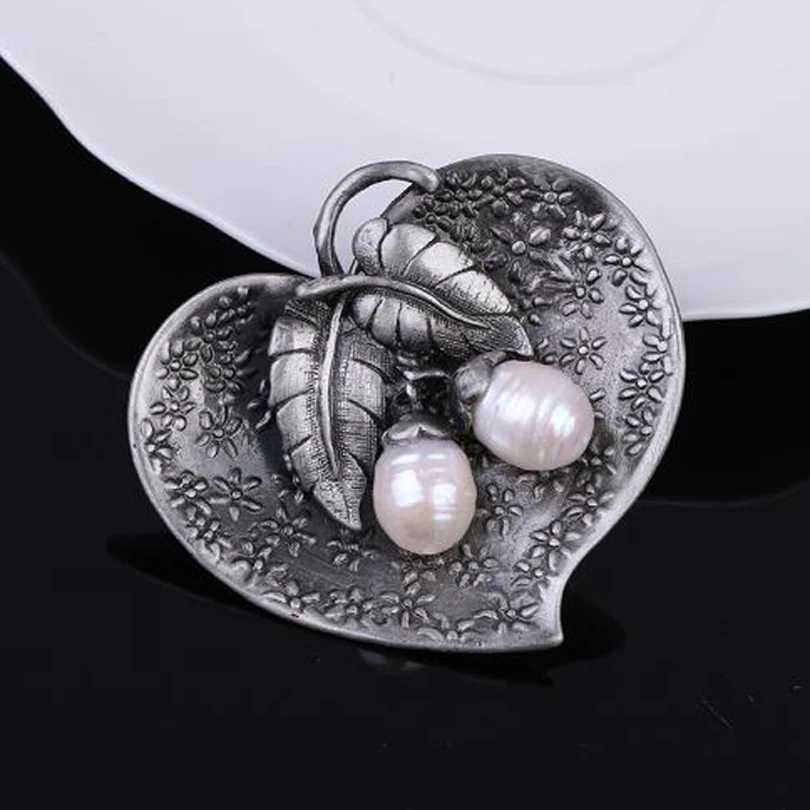 

Antique Leaf Brooches Pendant Jewelry Vintage Style Imitation Pearl Pin Brooch Fashion Charm Women Accessories Broche XZ261