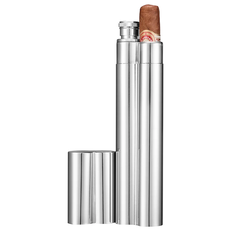 

Cigar tube Portable 304 Stainless Steel Double Tube/Box Mirror CG-0125