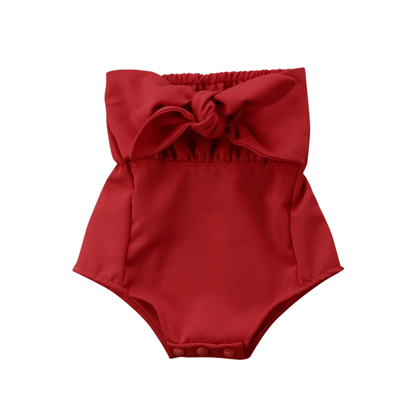 

Newborn Toddler Baby Girl Summer Clothing Romper Kids Girls Infant Off Shoulder Bowknot Sunsuit Summer Rompers Jumpsuit Clothes
