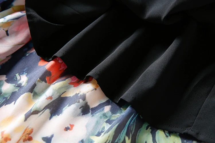 AELESEEN богемные Модные макси Vestido сезон: весна–лето Фонари рукавом Цветочные Роскошные печати оборками Тонкий длинное платье для Для женщин