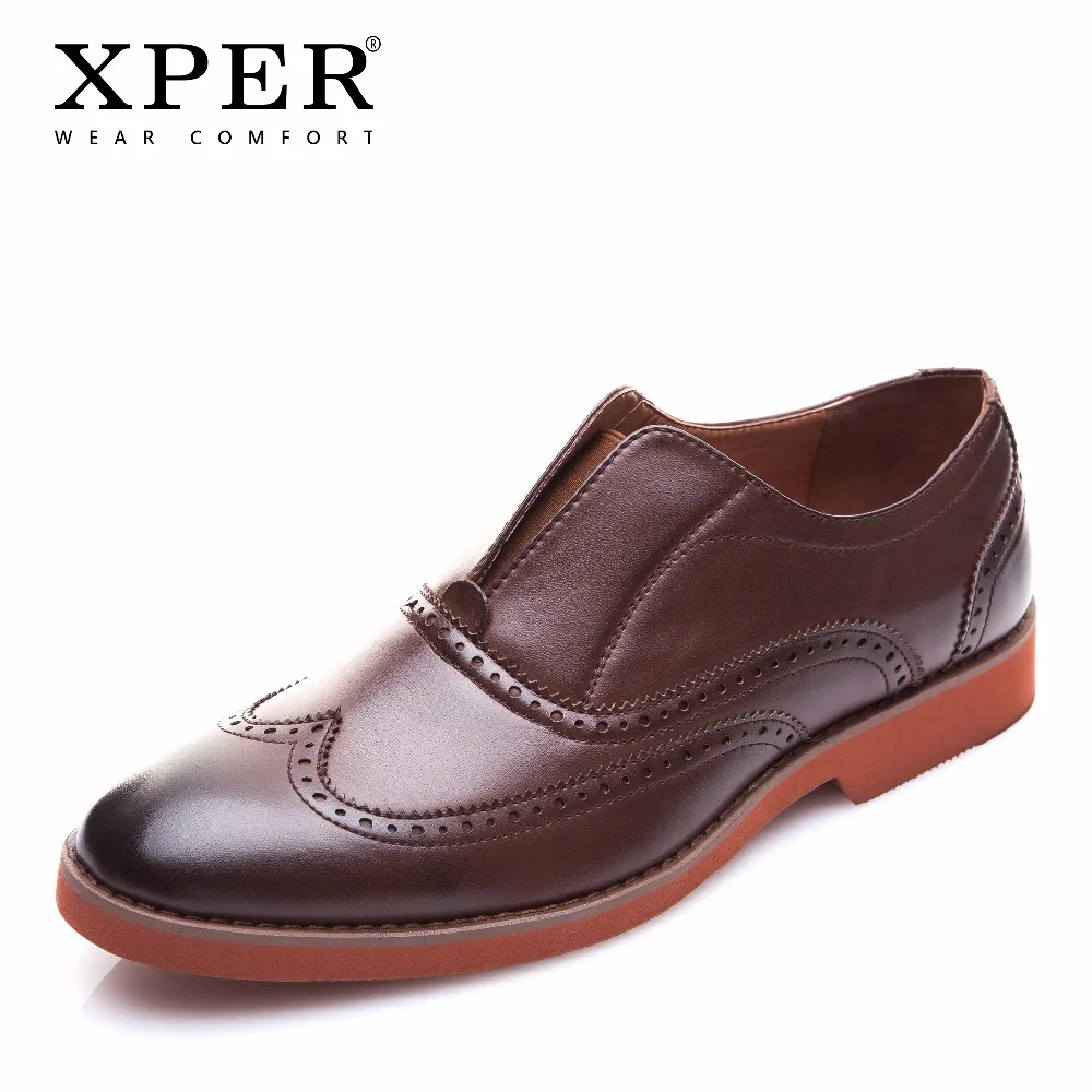 XPER Brand Fashion Men Loafers Brogue Business Shoes Casual Dress Retro Footwear Male Wear Comfortable #XAF86761 | Обувь