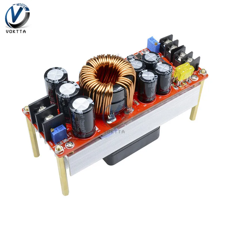 1500W 30A Voltage Step Up Converter Boost CC CV Power Supply Module Constant Current DC-DC 10-60V to 12-97V Fan | Обустройство дома