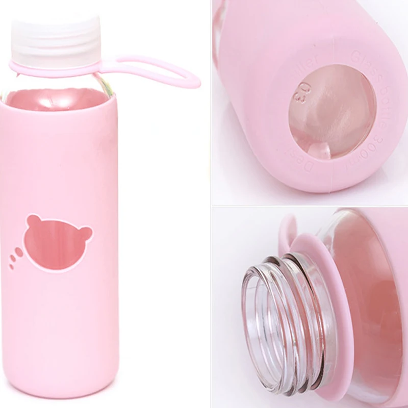 Мода Бутылка 300 мл Пластиковые Бутылки с Водой Спорта Lemon Сока Фрукты Питьевой |