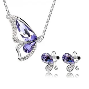 2014 модные настоящие подвески в виде бабочек наборы подвесок ожерелья серьги