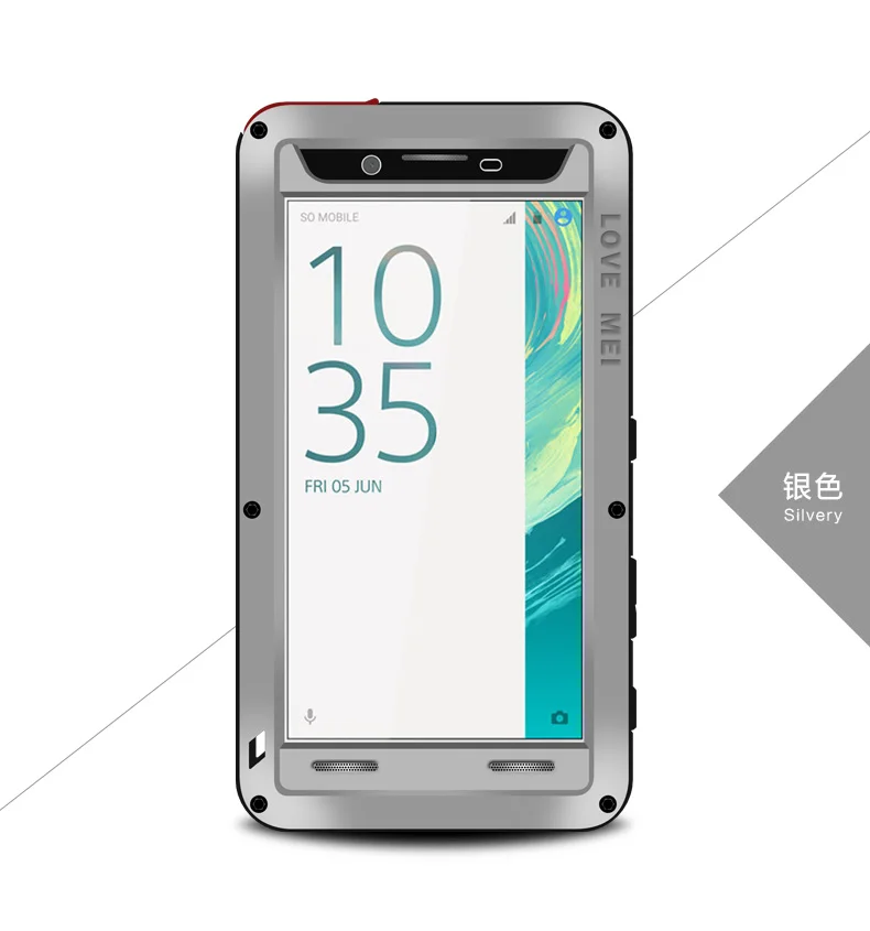 Silver Защитный противоударный водонепроницаемый чехол LOVE MEI для sony Xperia Z4 Z5 Premium Compact 360 градусов полный защитный чехол - Цвет: Silver
