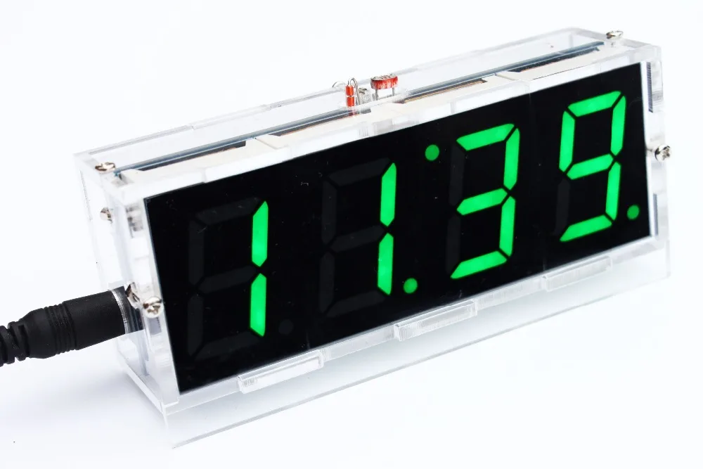 DIY 4 Digit LED Electronic Clock Kit With Vioce Light Control Function | Электронные компоненты и принадлежности