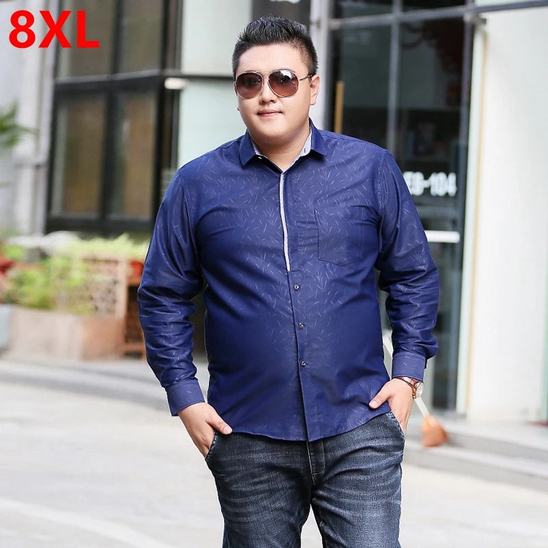 Мужская рубашка с длинным рукавом большие размеры 8XL 7XL 6XL 5XL 4XL 3XL|shirt 8xl|men's long-sleeved shirtshirt casual |