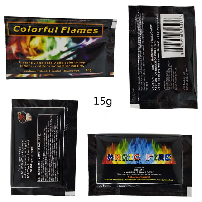 15 г мистические огненные цветные Пламенные пакетики для костра камин яма патио