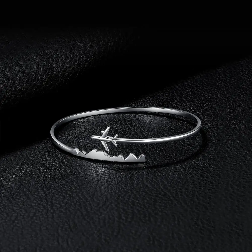 JewelryPalace 925 пробы серебро World Travel сувенир самолет Регулируемый Открытый браслет для Для женщин в качестве подарков