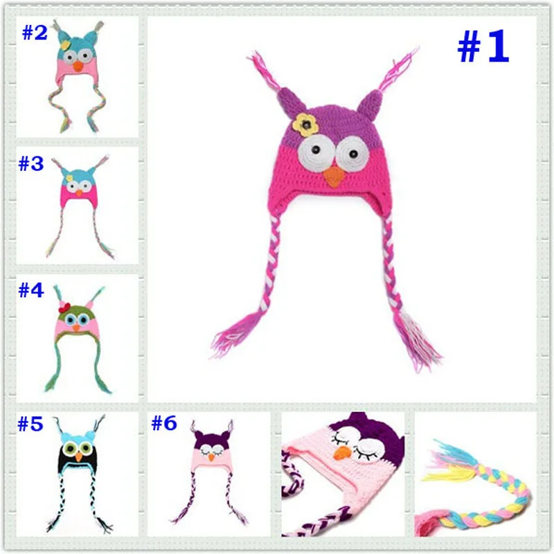 Ручной вязки крючком шапка сова шляпа с уха клапаном животного Стиль