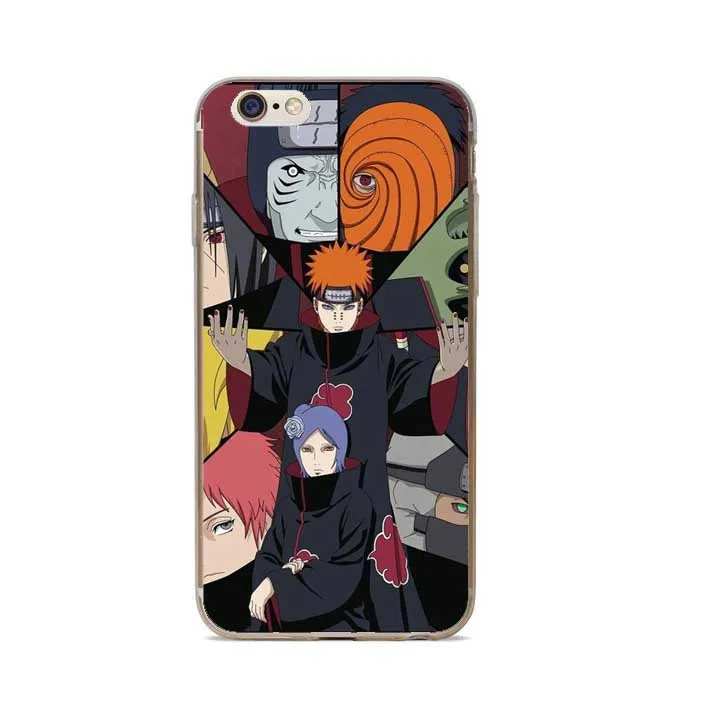Японский чехол для телефона Аниме Наруто Akatsuki Clan Cloud Symbol iPhone 7 Plus 6 S 5 5S SE жесткий