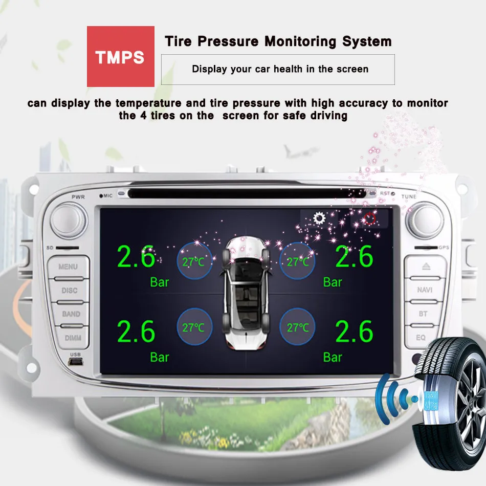 Android 10 0 Восьмиядерный 2 Din 7 "автомобильный dvd плеер для FORD/ focus MONDEO/S MAX/подключение