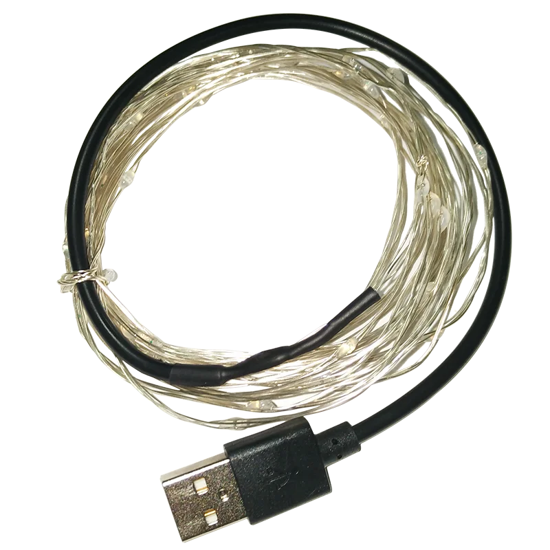 5 м 10 USB медная проволока водонепроницаемая светодиодная гирлянда для