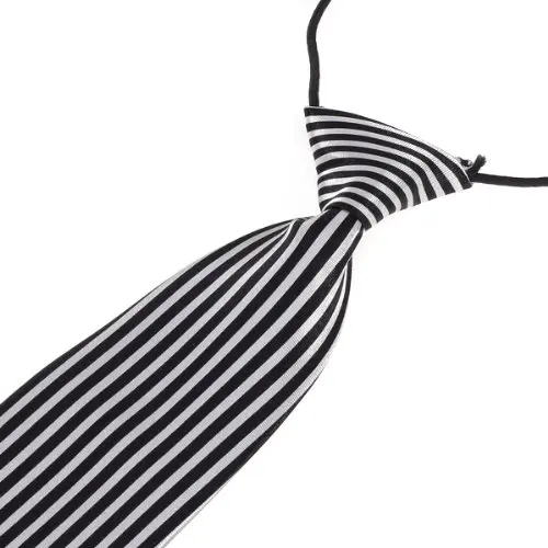 Черно-белый Детский галстук в Вертикальную Полоску | Аксессуары для одежды