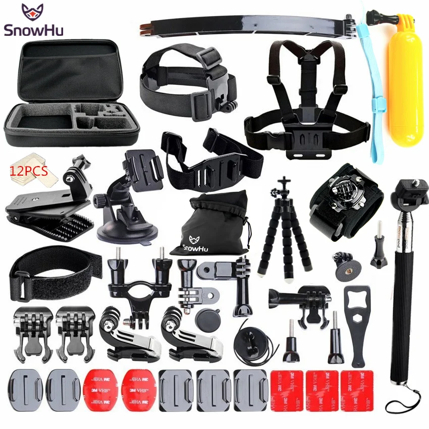 

SnowHu for Gopro Accessories set for Go pro Hero 10 9 8 7 6 5 4 kit mount for SJCAM for Yi 4K camera for eken h9 tripod GS24