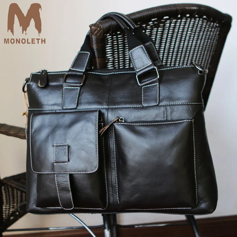 MONOLETH 100% пояса из натуральной кожи бренд бизнес кожаный портфель для ноутбука