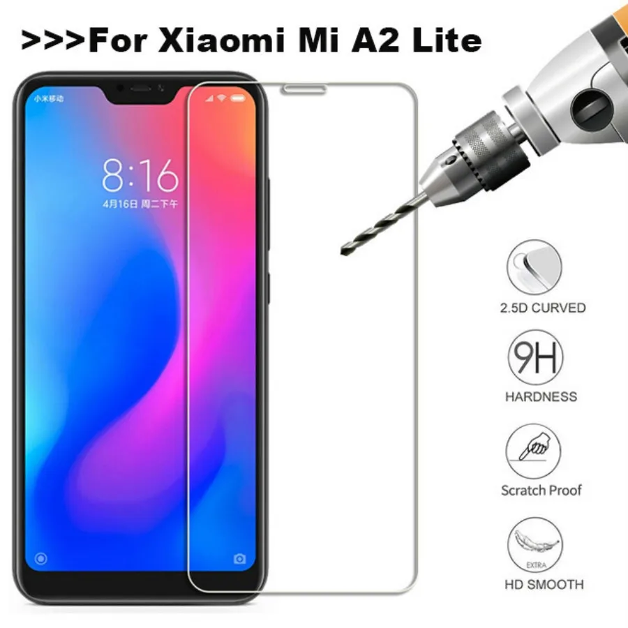 2.5D Arc Защита экрана для Xiaomi Mi A2 Lite глобальная версия закаленное стекло Redmi 6 Pro
