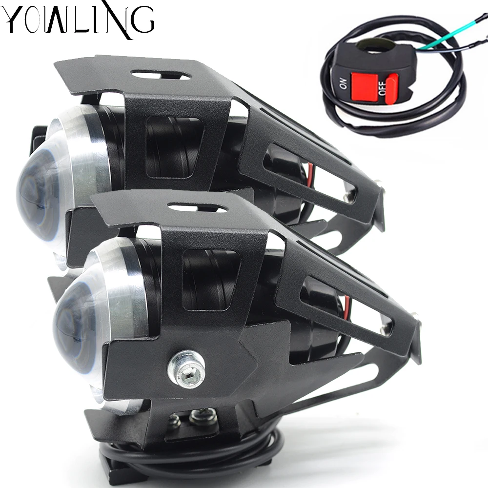 

U5 Lens LED Motorcycle Light Headlight Driving Fog Spot Night Work Lamp Switch For Honda GROM MSX 125 steed 400 600 vfr 750 800