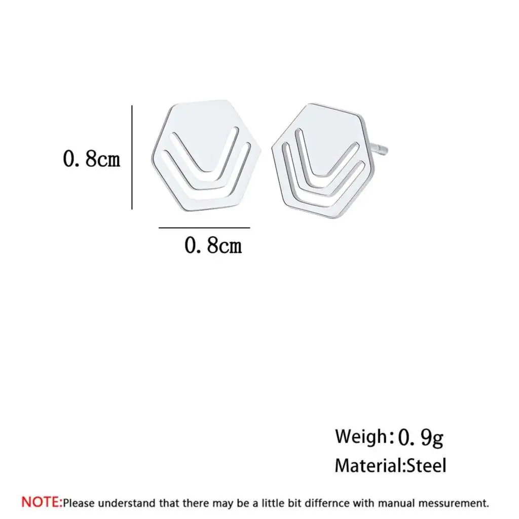 Cxwind модные шестигранные серьги гвоздики для женщин и девочек в стиле панк