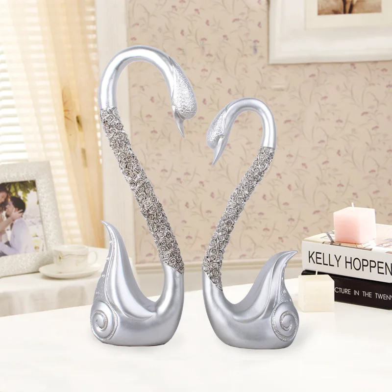 Изделия из смолы для европейских влюбленных лебедь домашний декор свадьбы