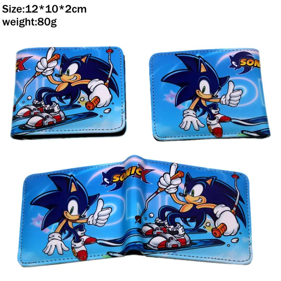 SonictheHedgehogSeries Sonic the Hedgehog pu короткий кошелек Двойные фото держатель для карт кошелек карман для монет на молнии Женская сумочка