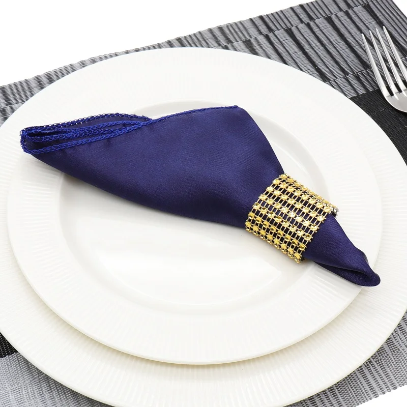 Navy Blue 50 шт. 1" квадратные атласные салфетки для стола 30 см х 30 см носовой платок для свадеб, вечерние, мероприятий, отелей и ресторанов украшения - Цвет: Navy Blue