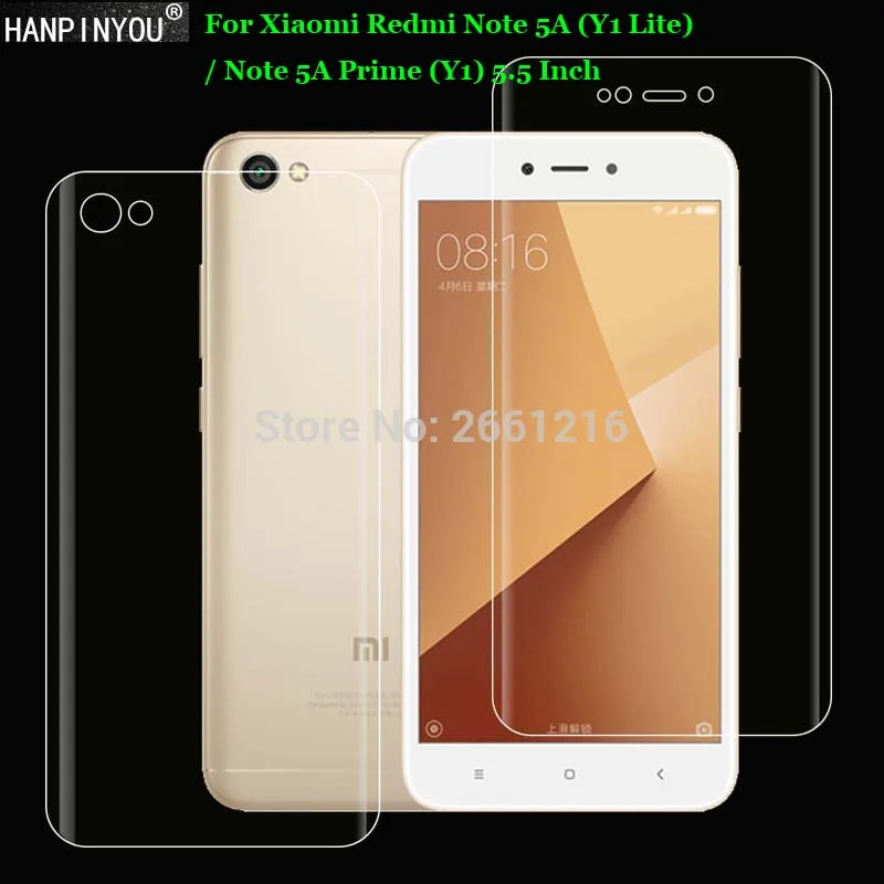 Для Xiaomi Redmi Note 5A Prime Y1 Lite 2 шт. = передняя + задняя тонкая полноэкранная мягкая пленка