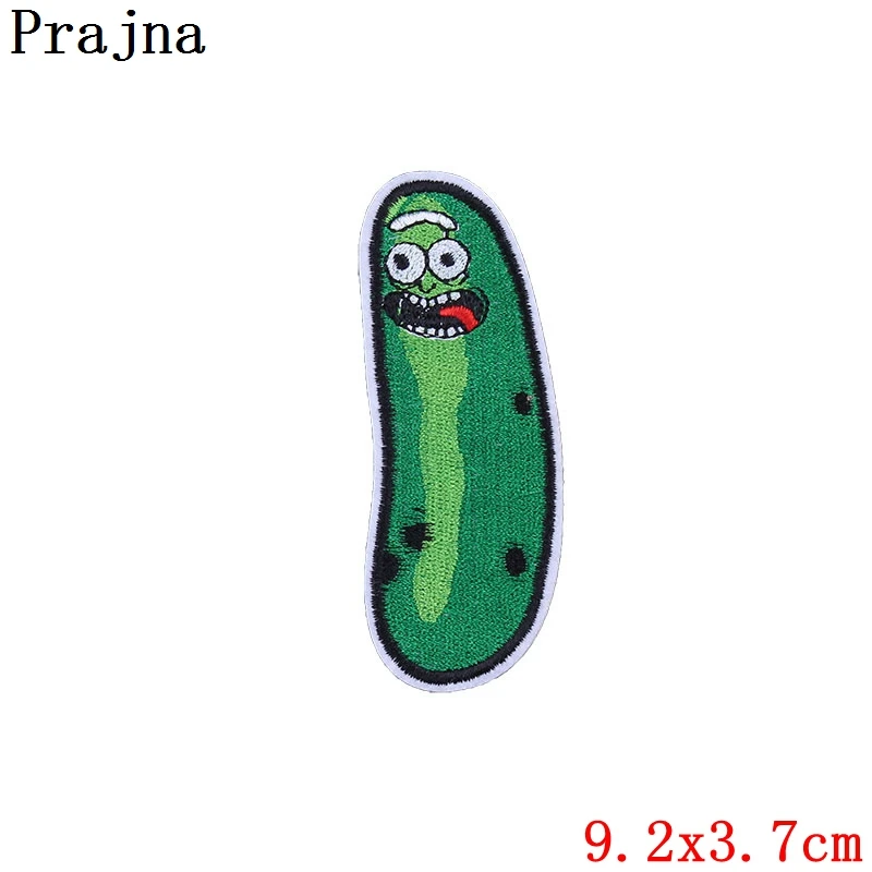 Черный Prajna Рик и Морти патч Mr патч для роботов странные вещи вышитые железные нашивки для одежды полосы наклейки аппликация DIY - Цвет: Черный
