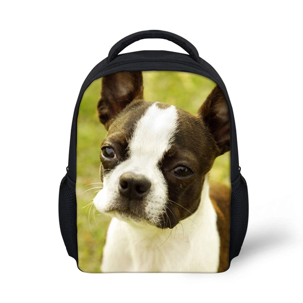 Школьный рюкзак с принтом щенка Бостон-терьера для детей детский Ранец