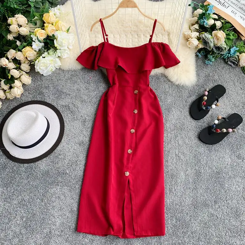 Женское однобортное платье богини с асимметричным краем и вилкой в форме листа