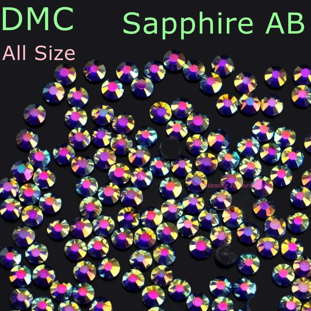 Sapphire AB DMC стразы с горячей фиксацией алмазные Стразы яркое стекло для аксессуаров