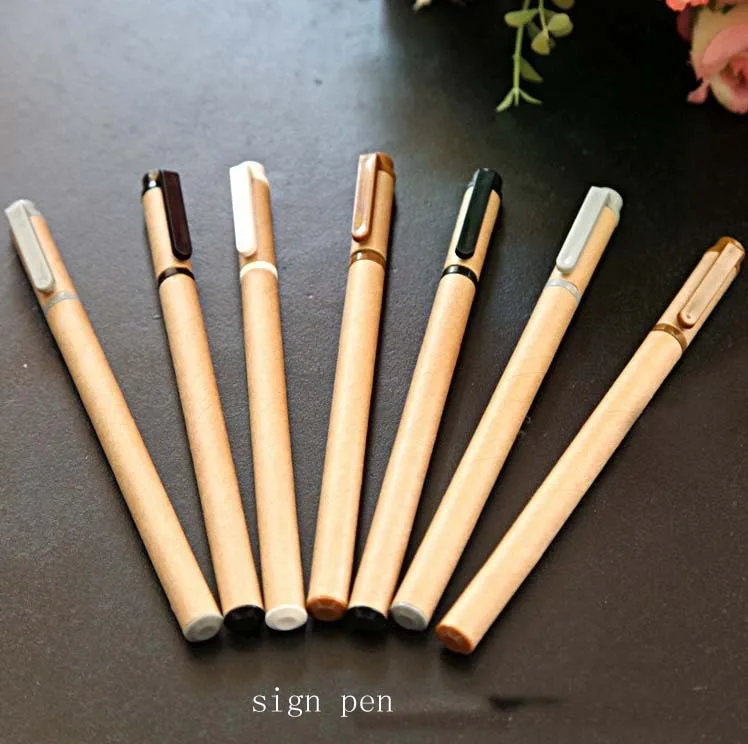 50 шт./лот эко бумага ручка пластиковый клип зеленый концепция экологически