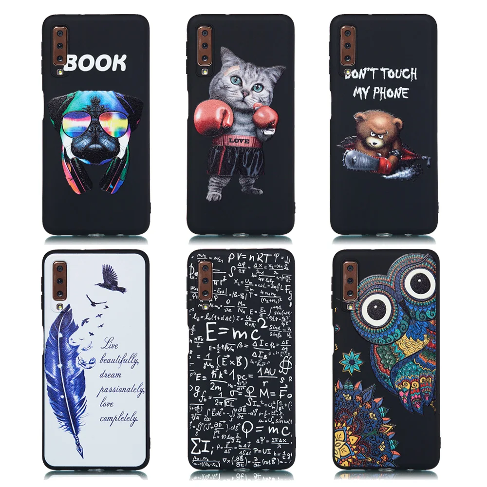 Чехол с рисунком совы для Samsung Galaxy A7 2018 A750 чехлы A9 мягкий чехол из ТПУ животных |