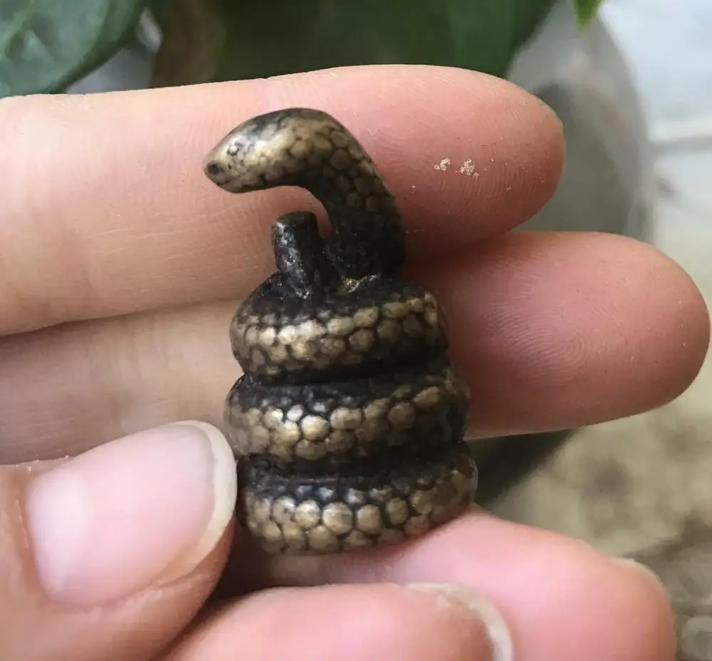 Китайский фэн шуй медная бронза Двенадцать зодиака змея амулет талисман