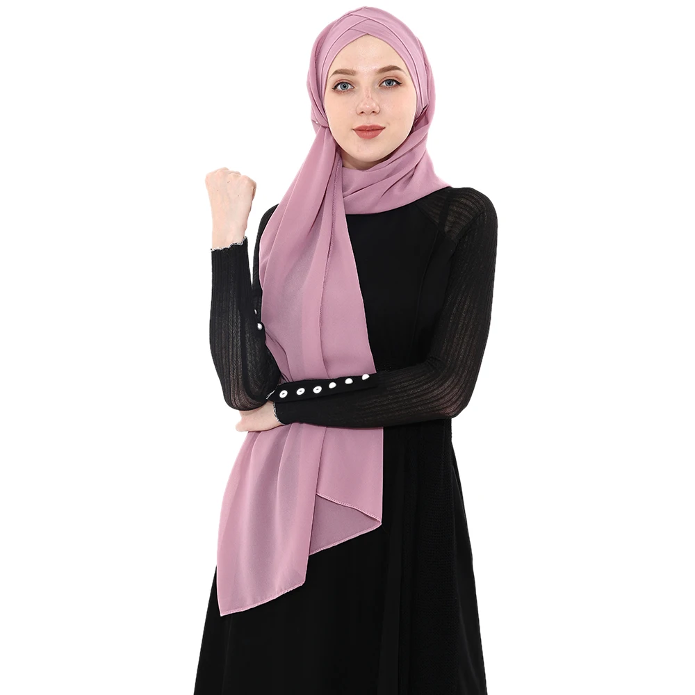 2019 женский мусульманский шифоновый шарф instand hijab готов носить хиджабы под шапка