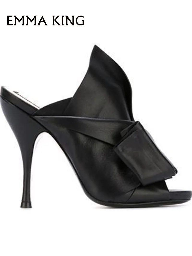 Sandalias Mujer/сезон весна-лето 2019 однотонные пикантные сандалии с большим