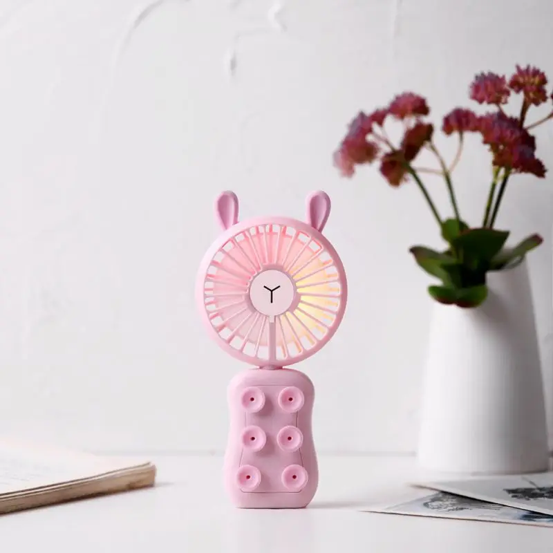 Летний милый вентилятор в форме животного LED ручной складной держатель для