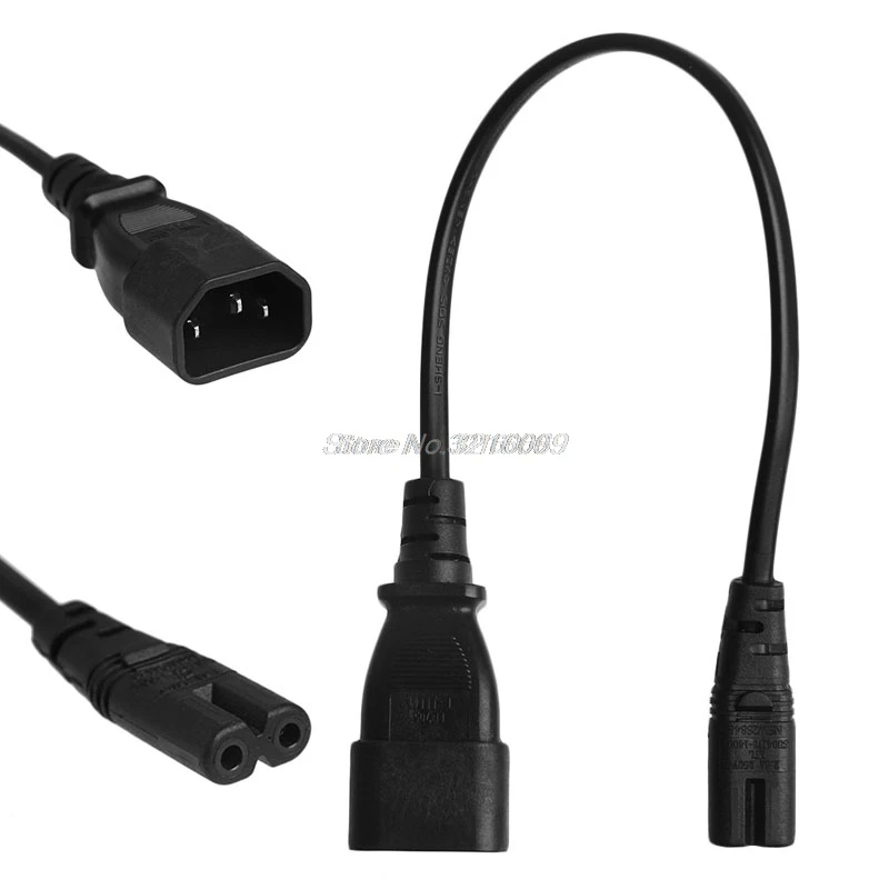 IEC 3-контактный чайник C14 папа к C7 Женский конвертер адаптер кабель для PDU UPS 30 см Sep12