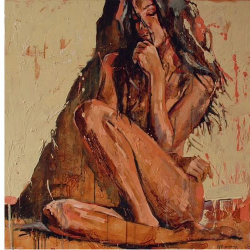 Ручная роспись абстрактная картина маслом на холсте сексуальная обнаженная