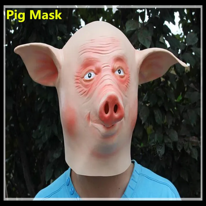 

Free shipping Realistic Halloween Cosplay Mask Pig Head Mask Halloween Costume Party Mask Theater Prop Novelty Latex Rubber