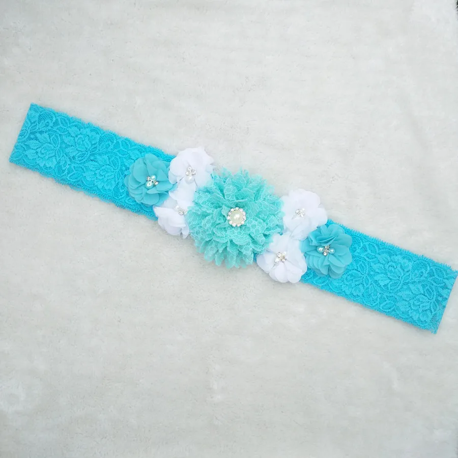 Индивидуальные Красивое голубое платье из шифона с цветами для беременных