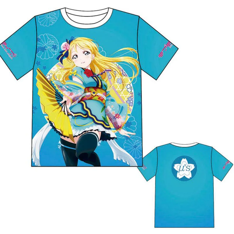 LoveLive! U's Aqours футболка Косплей Костюм Love Live Minami Kotori летняя футболка с короткими рукавами повседневные футболки